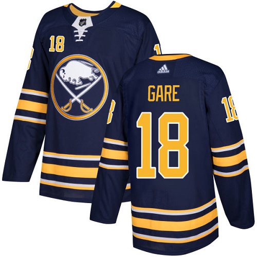 Men Adidas Buffalo Sabres 18 Danny Gare Navy Blue Home Authentic Stitched NHL Jersey